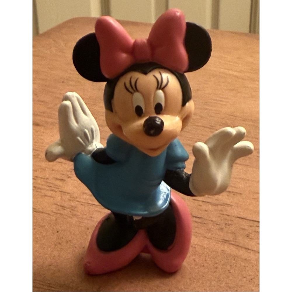 Vintage Disney Minnie Mouse pink heel Blue Dress toy figure